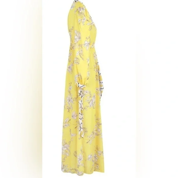 Elegant Bohemian Floral Tropical Print Long Sleeve Maxi Swimsuit Coverup Kimono - Picture 12 of 13